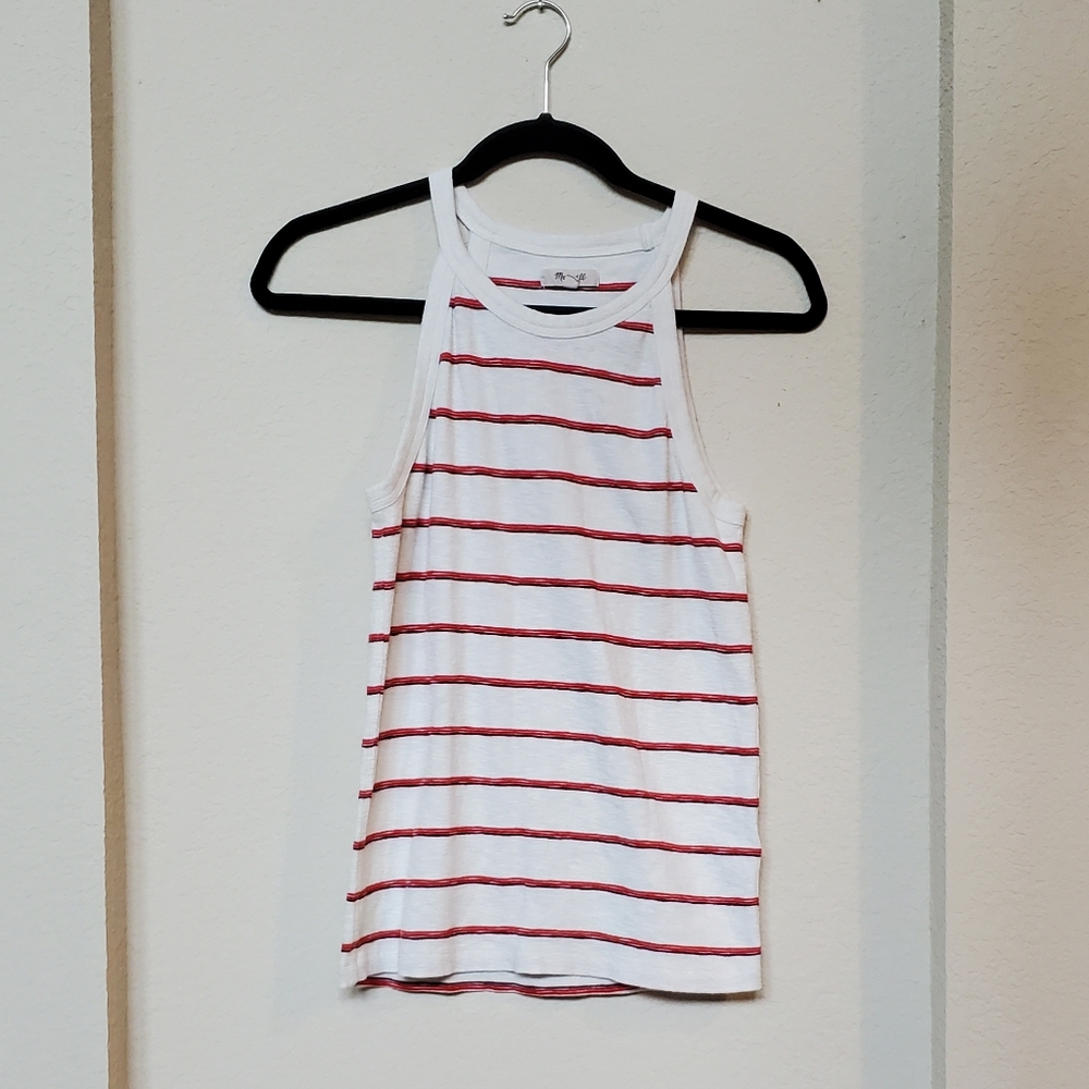 Madewell High Neck Striped Tank Top